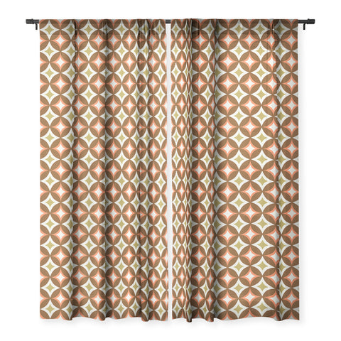 Caroline Okun Retro Bauhaus Rust Sheer Window Curtain