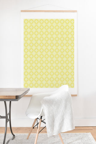 Caroline Okun Yellow Spirals Art Print And Hanger