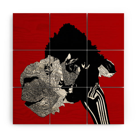 Casey Rogers Alpaca Wood Wall Mural
