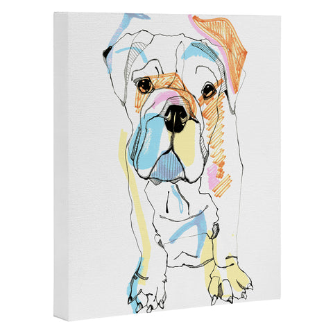 Casey Rogers Bulldog Color Art Canvas