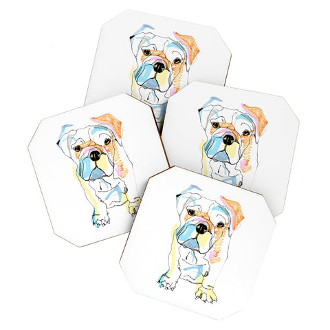 Casey Rogers Bulldog Color Coaster Set