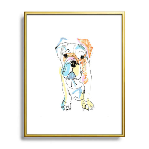 Casey Rogers Bulldog Color Metal Framed Art Print