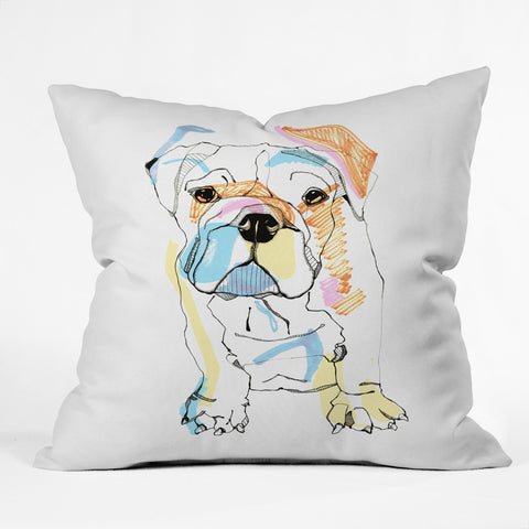 Casey Rogers Bulldog Color Throw Pillow