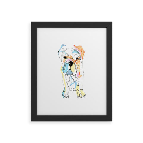Casey Rogers Bulldog Color Framed Art Print
