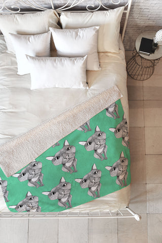 Casey Rogers Cat Repeat Fleece Throw Blanket