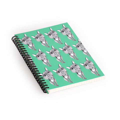 Casey Rogers Cat Repeat Spiral Notebook