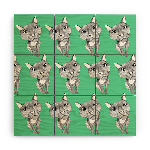 Casey Rogers Cat Repeat Wood Wall Mural
