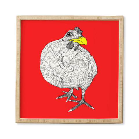 Casey Rogers Chicken Yellow Framed Wall Art