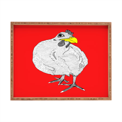 Casey Rogers Chicken Yellow Rectangular Tray