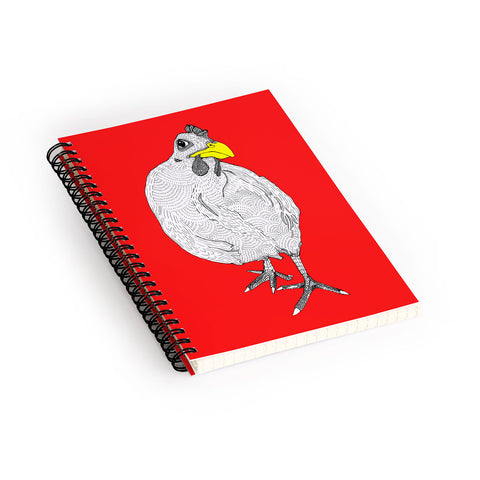 Casey Rogers Chicken Yellow Spiral Notebook
