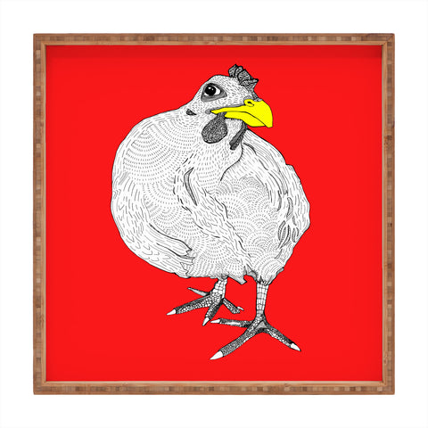 Casey Rogers Chicken Yellow Square Tray