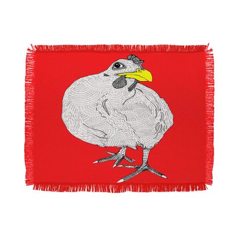 Casey Rogers Chicken Yellow Throw Blanket