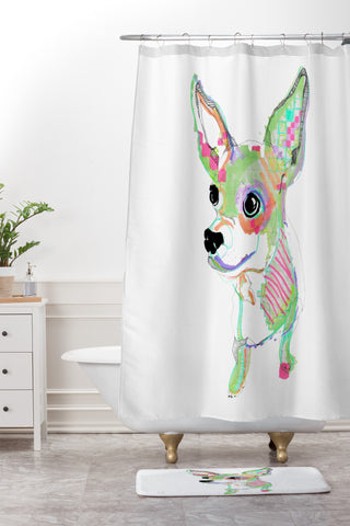 Casey Rogers Chihuahua Multi Shower Curtain And Mat