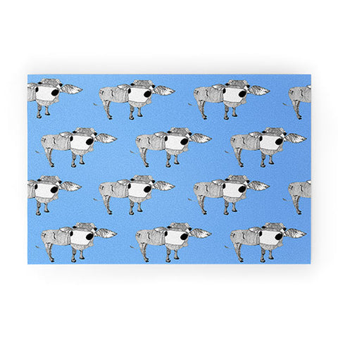 Casey Rogers Cow Repeat Welcome Mat