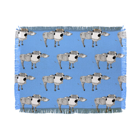 Casey Rogers Cow Repeat Throw Blanket