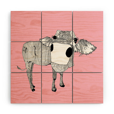 Casey Rogers Cowface Wood Wall Mural