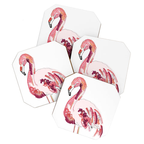 Casey Rogers Flamingo 1 Coaster Set