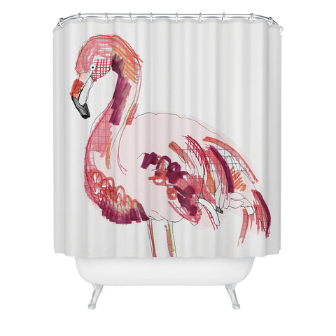 Casey Rogers Flamingo 1 Shower Curtain