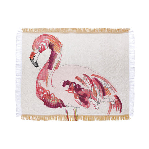Casey Rogers Flamingo 1 Throw Blanket