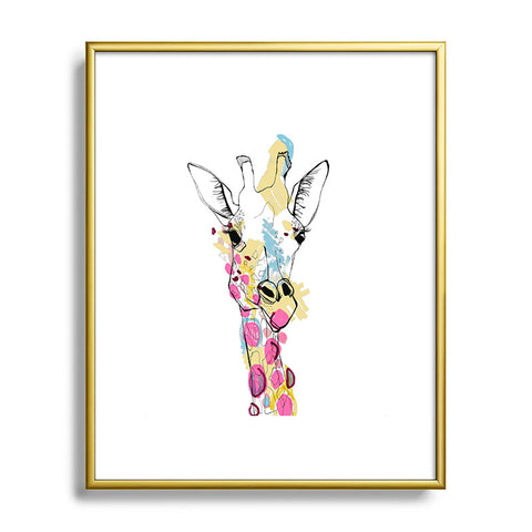 Casey Rogers Giraffe Color Metal Framed Art Print