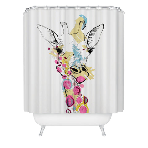 Casey Rogers Giraffe Color Shower Curtain