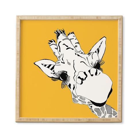 Casey Rogers Giraffe Yellow Framed Wall Art
