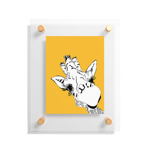 Casey Rogers Giraffe Yellow Floating Acrylic Print