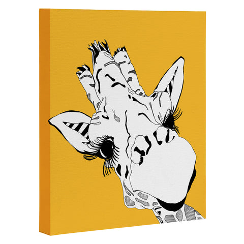Casey Rogers Giraffe Yellow Art Canvas