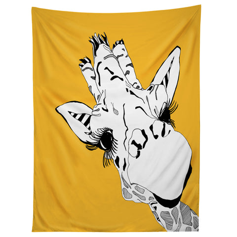 Casey Rogers Giraffe Yellow Tapestry