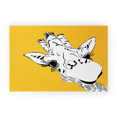 Casey Rogers Giraffe Yellow Welcome Mat