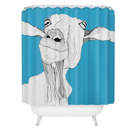 Casey Rogers Goat Shower Curtain