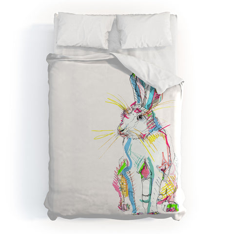 Casey Rogers Hare Multi Duvet Cover