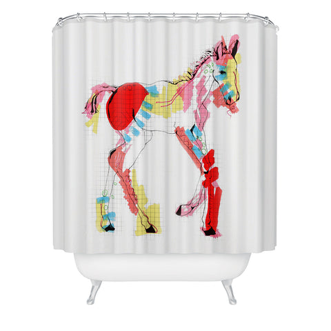 Casey Rogers Horse Color Shower Curtain