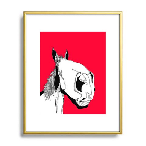 Casey Rogers Horseface Metal Framed Art Print