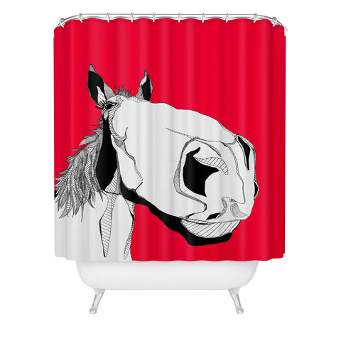 Casey Rogers Horseface Shower Curtain