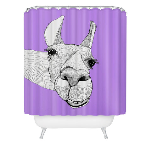 Casey Rogers Llama Shower Curtain