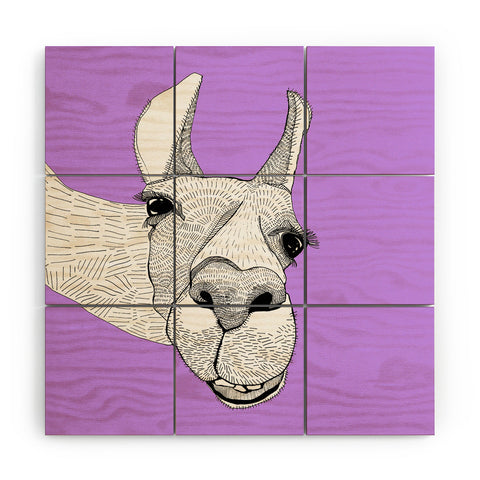 Casey Rogers Llama Wood Wall Mural