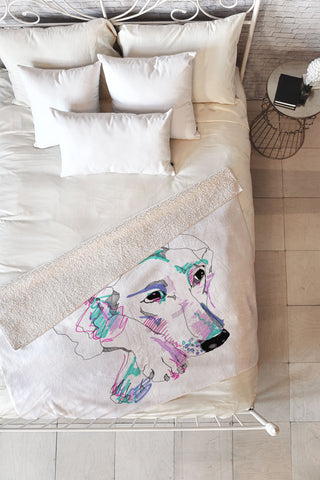 Casey Rogers Lurcher Fleece Throw Blanket