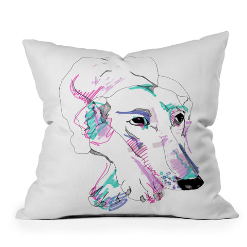 Casey Rogers Lurcher Throw Pillow