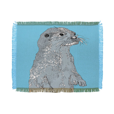 Casey Rogers Otter Throw Blanket