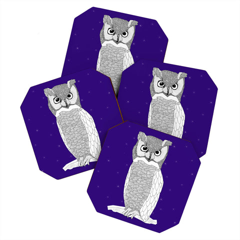 Casey Rogers Owl Coaster Set