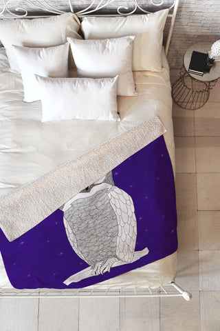 Casey Rogers Owl Fleece Throw Blanket