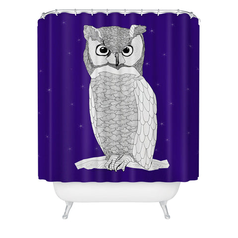 Casey Rogers Owl Shower Curtain