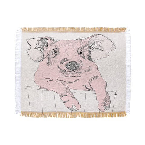 Casey Rogers Piggywig Throw Blanket