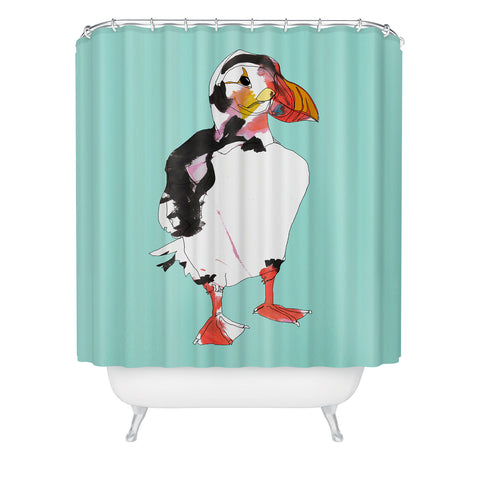 Casey Rogers Puffin Shower Curtain