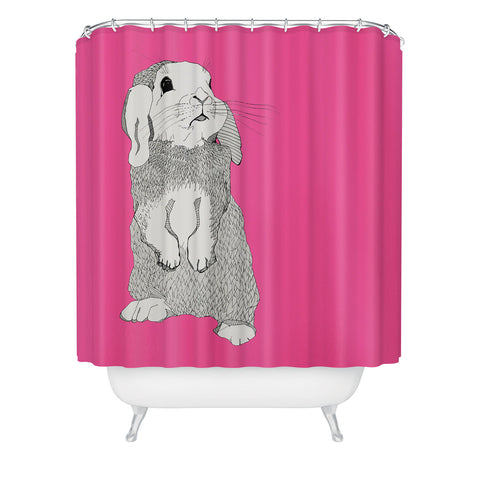 Casey Rogers Rabbit Shower Curtain