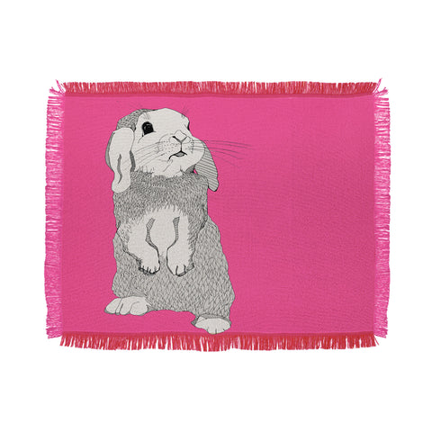 Casey Rogers Rabbit Throw Blanket
