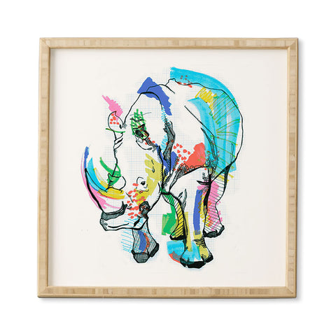 Casey Rogers Rhino Color Framed Wall Art
