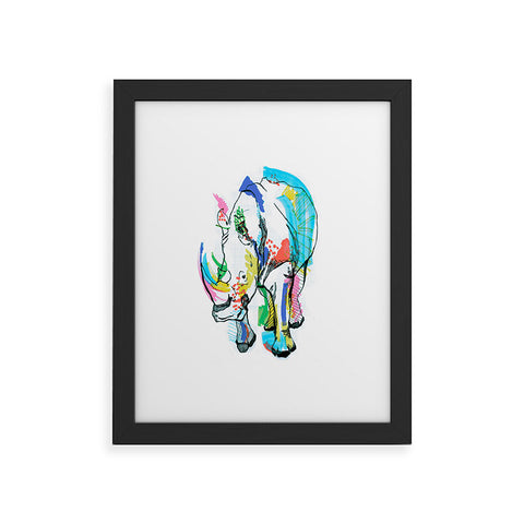 Casey Rogers Rhino Color Framed Art Print
