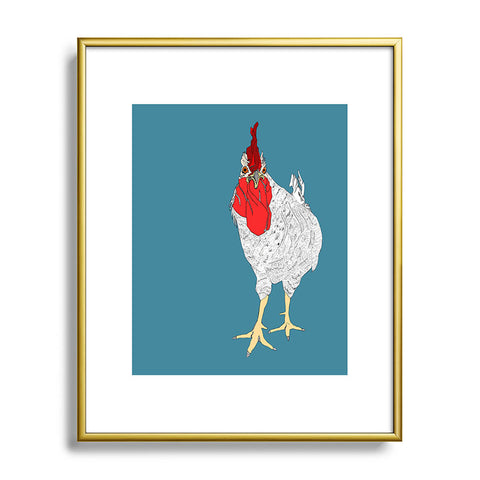 Casey Rogers Rooster Metal Framed Art Print